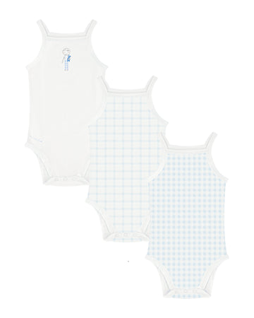 Boys Gingham Sleeveless Undershirts Wholesale Case Pack of 6